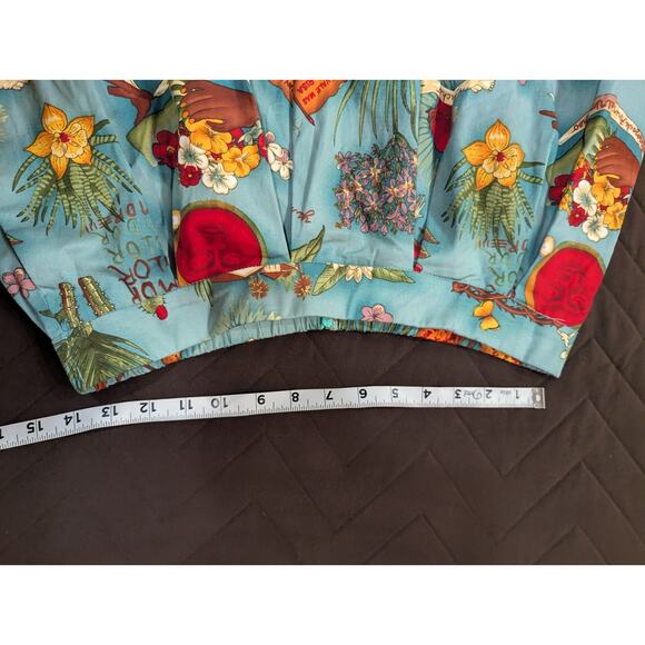Blue vintage inspired Frida Kahlo printed A-line skirt size Large NWOT - Picture 3 of 8
